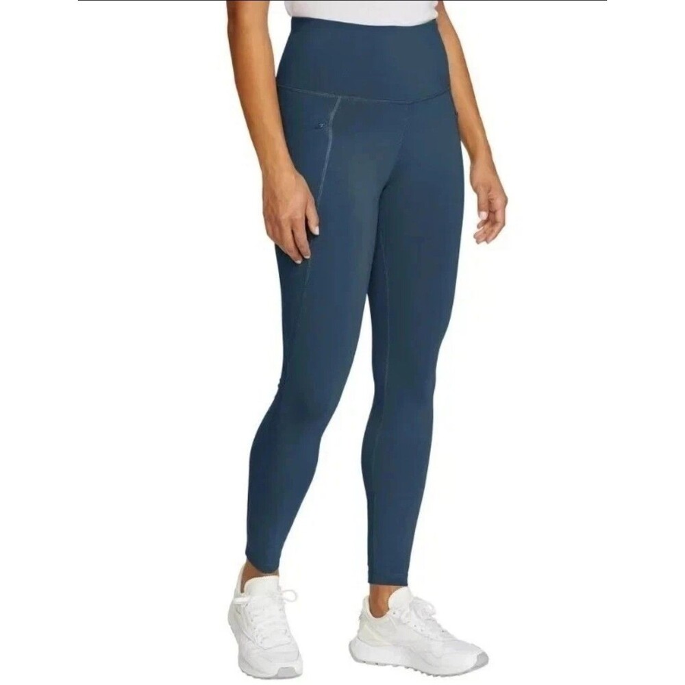 Eddie Bauer Women's   Trail Tight Leggings Blue Zip Pockets Size XL   NWT  E1